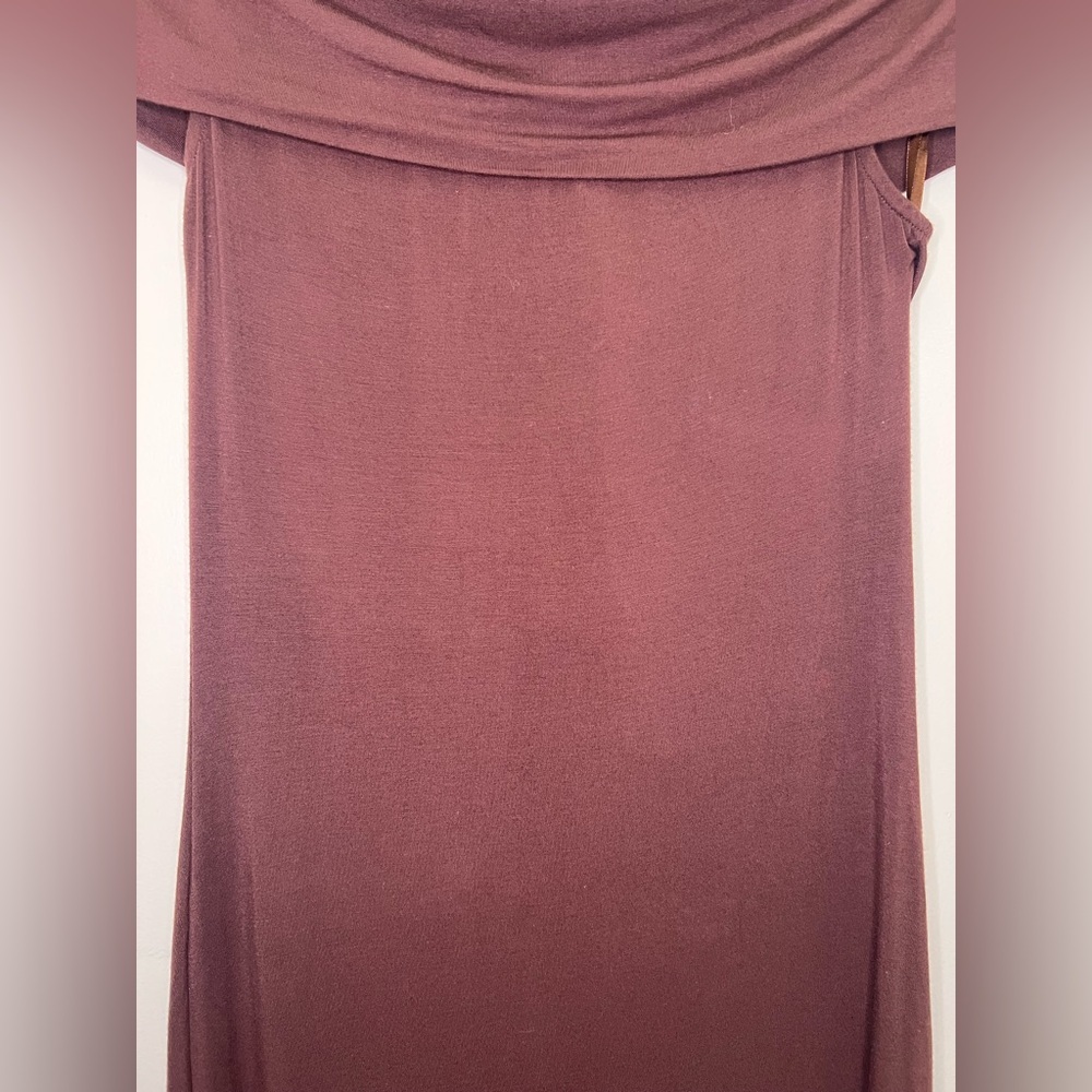 All The Ways NWT Chocolate Brown Off Shoulder Maxi spring wedding guest dress - Picture 7 of 14